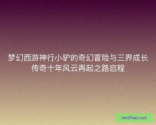 梦幻西游神行小驴的奇幻冒险与三界成长传奇十年风云再起之路启程