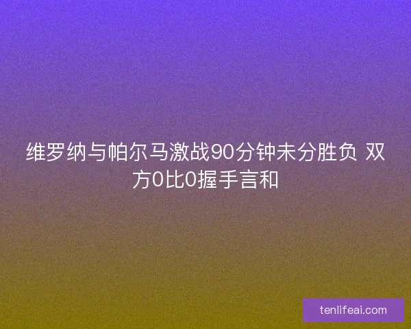 维罗纳与帕尔马激战90分钟未分胜负 双方0比0握手言和
